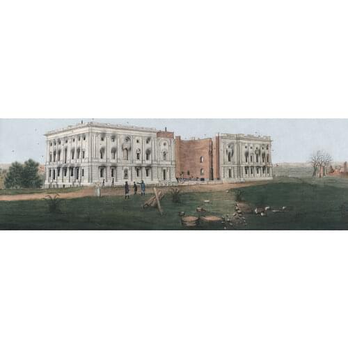 GOOD quality -TOP art the ruins of the U.S. Capitol following British attempts to burn the building print art painting