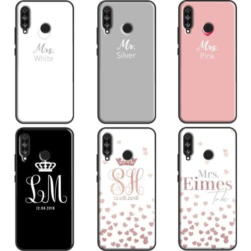 PERSONALISED WEDDING BRIDE GROOM Case For Huawei Mate 20 Lite P Smart 2019 Z Coque For Huawei P40 Lite P10 P20 P30 Pro