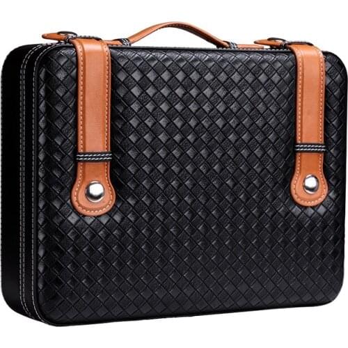 Leather and wooden Cigar box moisturizing alcohol cedar portable moisturizing cabinet gift package