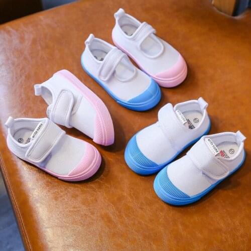 New Kids Boys Casual Shoes Children Canvas Shoes Breathable Indoor Sneakers Pure Color Non-slip Sole SCW016