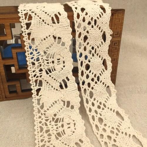 Hot 10 Yard/Lot 100% Cotton Lace Fabric Home Textiles Warp Knitting Embellishments For Cloth Bag Trim Laces DIY Scrapbooking