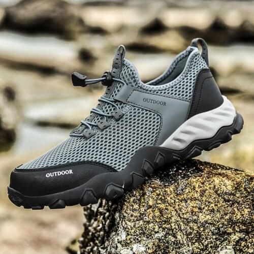 Men Aqua Shoes Trekking Hiking Shoes Breathable Elastic Quick Dry Upstream Socks Soft Non-slip Comfortable Driving Water Sneaker
