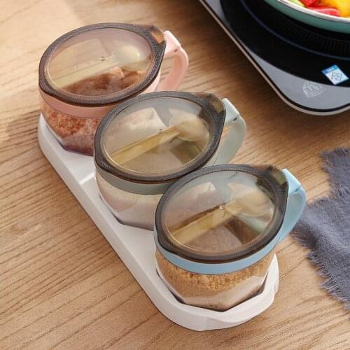 Spice jar Tins set salt and pepper shakers seasoning container box spices storage box condiment bottle spice rack organizer