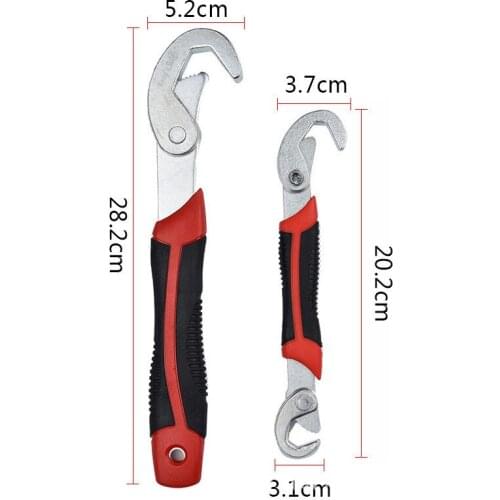 2PC Multi-Function Universal Wrench Set Spanner Set Adjustable Snap and Grip Wrench 9-32MM for Hose Faucet All Nut and Bolt Size