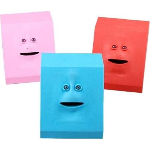 Plastic Face Bank Human Face Smart Sensor Piggy Bank Electric Coin Can Eat Money Face Piggy Bank Store Coin Money Box Piggy Bank