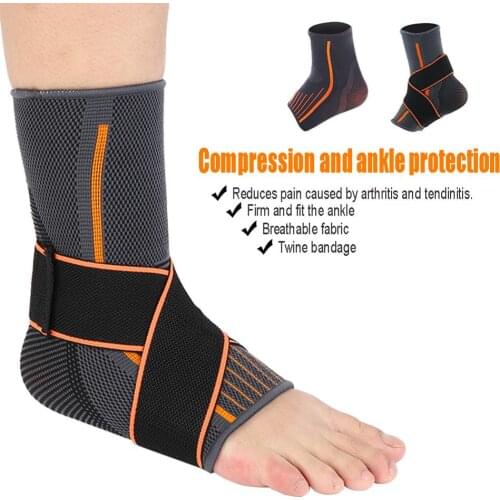 Ankle Support Brace Protector Compression Breathable Foot Elastic Guard Bandage Strap Brace for Outdoor Football Basketball
