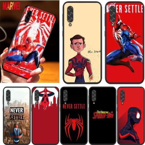Popular Fashion Spiderman For Samsung Galaxy A90 A80 A70 S A60 A50S A30 S A40 S A2 A20E A20 S A10S A10 E Black Phone Case Cover