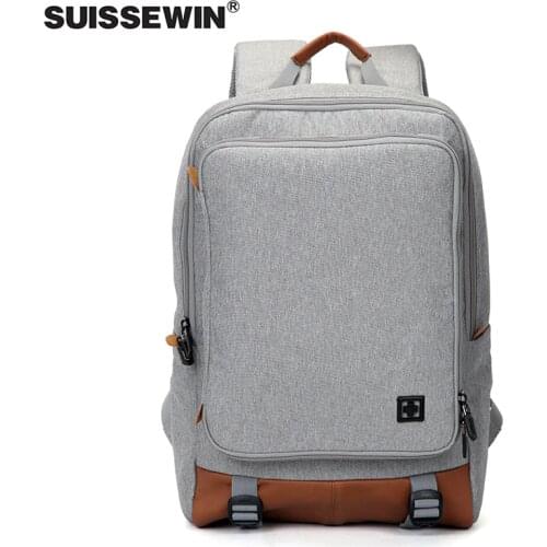 SUISSEWIN 17" Laptop Backpack Multi-Layer Card Storage Bags Business Packs College Student Backpack