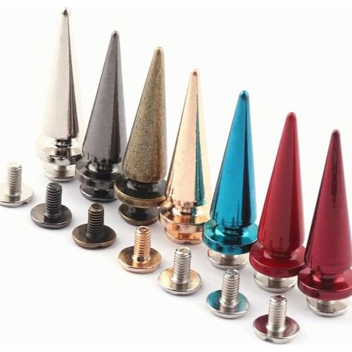 Silver Metal Punk Spikes Studs Back With Screws,Leather Craft Screw Rivet Leather Jacket Belt Crafts 5PCS