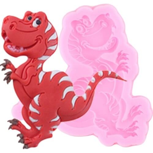 3D Dinosaur Silicone Molds DIY Party Chocolate Cookie Baby Birthday Cupcake Fondant Cake Decorating Tools Candy Clay Moulds