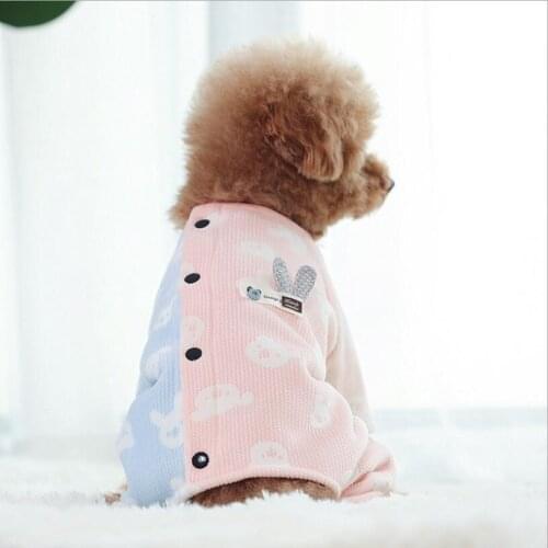 Dog Pajamas Home Wear Teddy Four-legged Clothes Pet Clothes Fleece Dog Pjs XS S M L XL