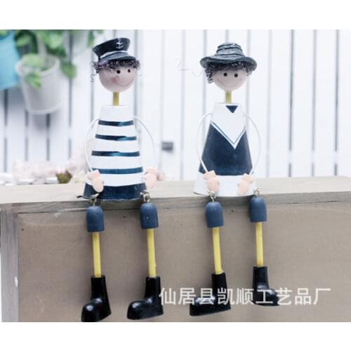 Spot mixed batch of a single price painted navy doll wooden doll hanging feet FA157