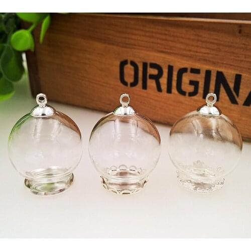 10pcs 25*15mm Ball Glass Dome For Miniatures Home Decor Bonsai Craft Garden Ornament Decoration