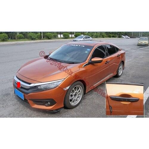 Carbon fiber Style Car Decoration Door Handle Cover Trim Molding For Honda Civic 2016 2017