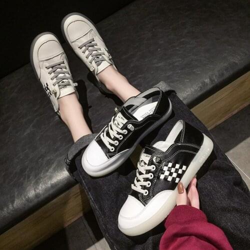 Flat bottom all-match student sports casual shoes spring and autumn new color matching lace up large size 35-40 womens shoes