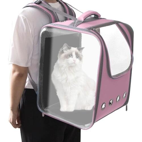 Visible Cat Backpack Breathable Cat Carrier Bags Pet Travel Transport Space Capsule Box Carrying For Cats