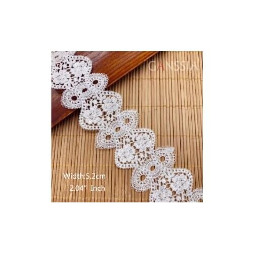 1yard Width:5.2cm Flower Water-Soluble Lace Trim Ivory White Lace For Embroidery and Skirt Accessories(SS-2301)