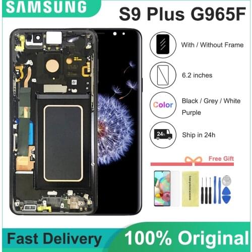 100% Original Display for SAMSUNG Galaxy S9 Plus LCD Display Touch Screen Digitizer S9 Plus G965 G965F Repacement Repair Parts