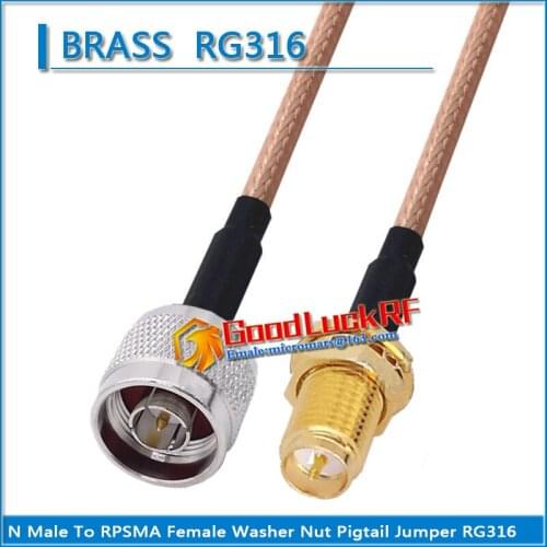 1X Pcs High-quality N Male to RP-SMA RPSMA RP SMA Female Washer O-ring Bulkhead Mount Nut Coaxial Pigtail Jumper RG316 Cable