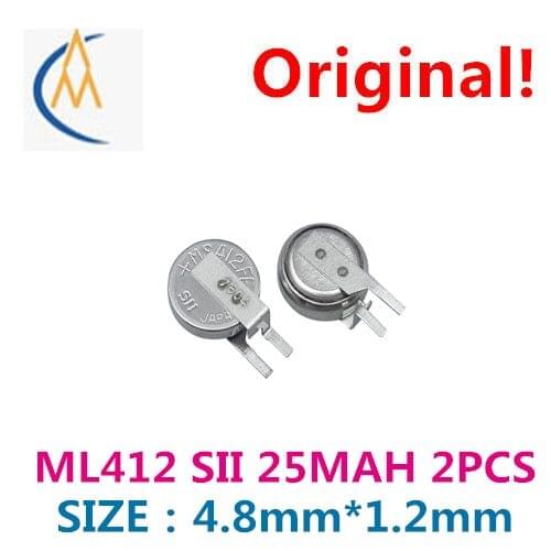 2PCS MS412FE SII FL26E button rechargeable lithium battery 2.8 v to 3.3 v seiko guimeng quadratic can be welded