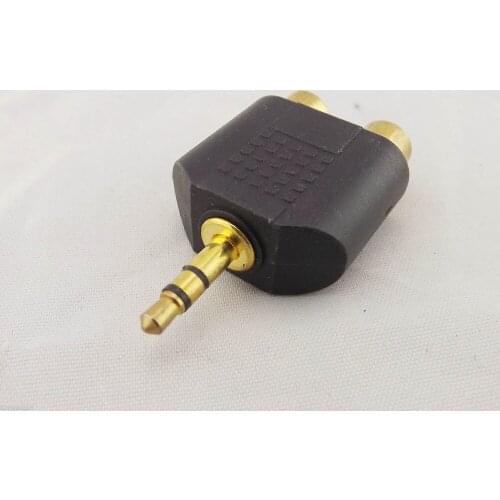 200pcs Gold 3.5mm Male Stereo to Dual RCA Female Y Splitter Audio Adapter Converter