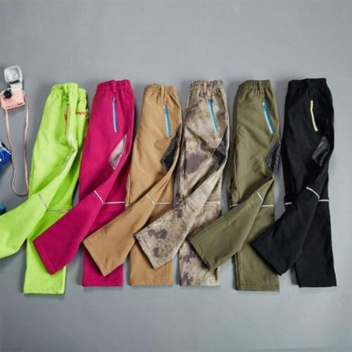 Children Outdoor Winter Windprood Fleece Sport Pants Waterproof Anti-scratch Thermal Pants Climbing Hiking Camping Kids Trousers
