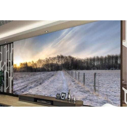 Home Decoration 3d customized wallpaper Snow Manor fresco decorative painting custom 3d photo wallpaper