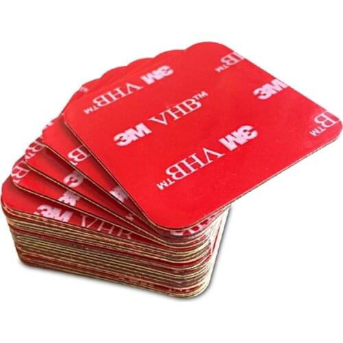 10pcs Red Round VHB Double-Sided Tape Strong Sticky Gray Plastic Stationery Waterproof Diameter 30x40mm Thickness 0.8mm