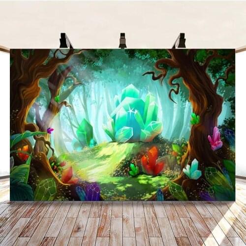Fantastic Color Forest Cartoon Background Childrens Birthday Party Scene Decoration Studio Photography Photo Cloth