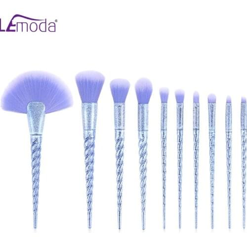 Lemoda New Unicorn Series Makeup Brush 10Pcs/Set Colorful Handle Powder Eyeshadow Foundation Blush Blending Cosmetic Beauty Tool