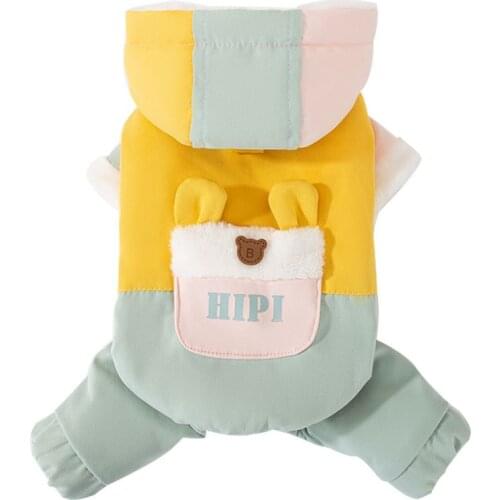 Winter Overalls Hoodie Dog Jumpsuit Clothes Suit For Small Dogs Yorkies French Bulldog Puppy Warm corgi Costume ropa de perro