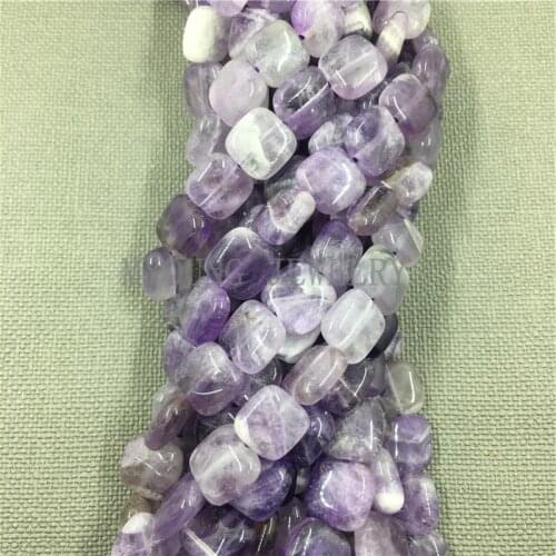 MY1127 Little Square Polished Amethysts beads,Purple Crystal Loose beads 15'strand