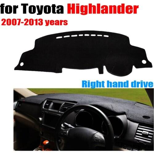 Car dashboard cover mat for TOYOTA HIGHLANDER 2007-2013 years Right hand drive dashmat pad dash mat covers dashboard accessories