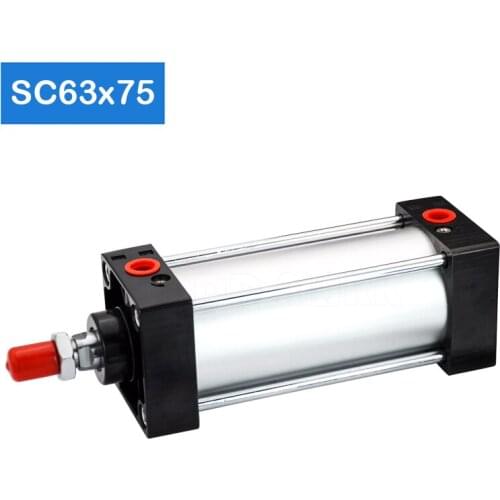 Manufacturer SC63X75 Bore 63mm Stroke 75mm Air Cylinders Pneumatic Air Clamping Cylinder Double Acting