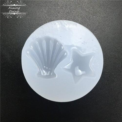 DIY shell star shaped silica gel mold cake decoration tool mirror crystal drop glue making tool resin clay mold