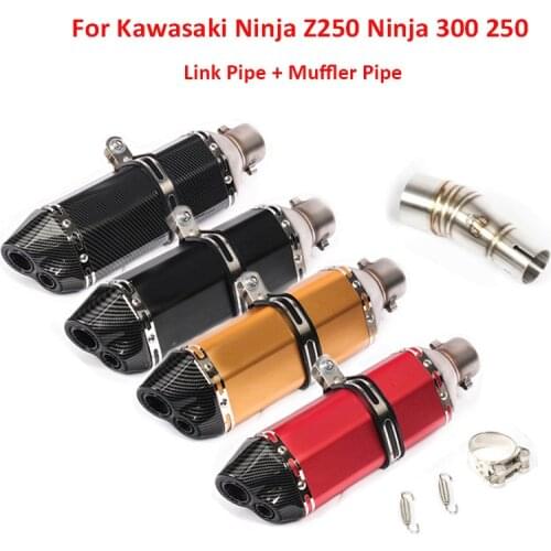 Slip on Ninja 300 250 Motorcycle Exhaust System Tip Exhaust Muffler Pipe Link Connect Pipe for Kawasaki Ninja z250 Ninja 300 250