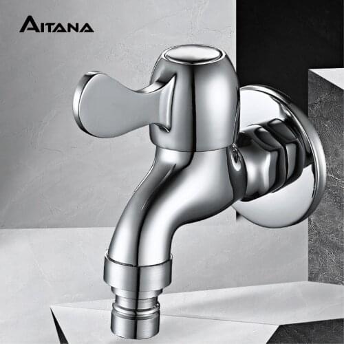 Kitchen balcony all copper washing machine faucet thickened explosion-proof single cooling quick opening faucet faucet