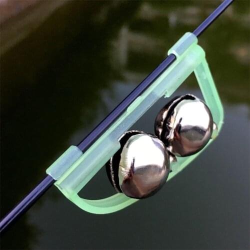 5 Pcs Luminous Sea Fishing Feeder Fishing Bell Twin Rod Tip Fish Bell Alarm Fishing Tackle