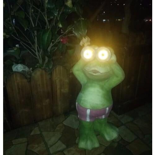 Home Garden Decoration Outdoor Simulation Frog Statues Sculpture Decor Large Ground Resin Statue Crafts Garden Accessories