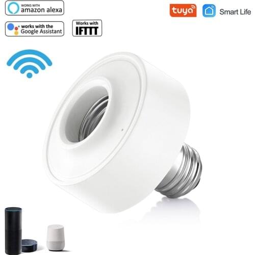 Tuya Smart WiFi Light Socket Lamp Holder For E26 E27 Edison Screw Led Bulb Google Home Echo Alexa Voice Control App Timer