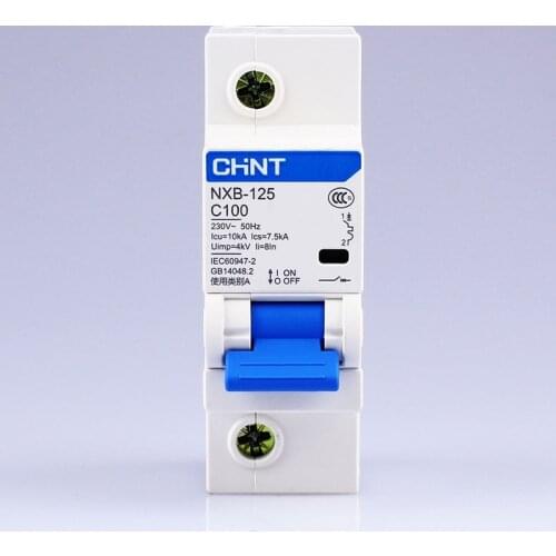 CHINT NXB-125 1P air switch AC 230/400V 63 80 100 125A Short circuit protector DZ158 type c overload protection