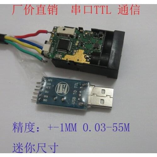 Factory 50 meters serial communication TTL level RS232 secondary development laser rangefinder module sensor