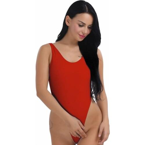 Women Sexy lingerie Bodysuit Romper Sleeveless Catsuit One-piece Backless High Cut Thong Jumpsuit Swimsuit Swimwear Beach Bikini