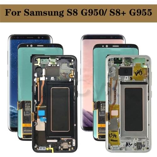 For SAMSUNG Galaxy S8+ LCD Display Touch Screen G955 LCD Digitizer Assembly For Samsung S8 G950 Replacement with Burn Shadow