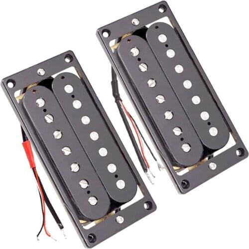 2 Pieces Wired 7 String Guitar Humbucker Pickups 58/62 with Mounting Screws Musical Instrument Accessory