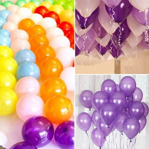 100 Pcs/Lot 10 Inch Latex Balloon Helium Round Balloons Thick Pearl Gold Silver Balloons Wedding Party Birthday Baby