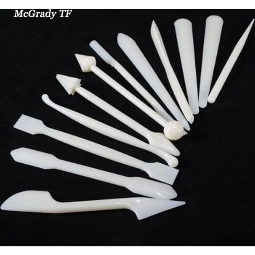 12Pcs/set Sculpting Knife Gumpaste Carving Pastry Knife Gift Cake Decorating Tools Mat Cutting Model Making Baking Tools