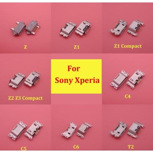 2PCS Micro USB Jack Charging Port For Sony Xperia Z Z2 Z1 Z3 Compact Z Ultra XL39H S Lt26i T2 C4 C5 C6 Charger Connector Socket