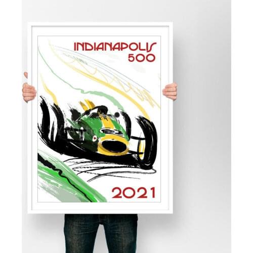 2021 Indianapolis 500 Vintage Classic Car Poster Print On Canvas Painting Home Decor Wall Art Picture For Living Room