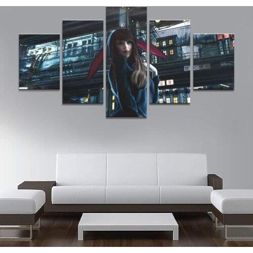 5 Piece Wall Art Canvas Prints Anime Manga Pictures Rabbit Figure Posters Living Home Decor Modern Bedroom Decoration Paintings
